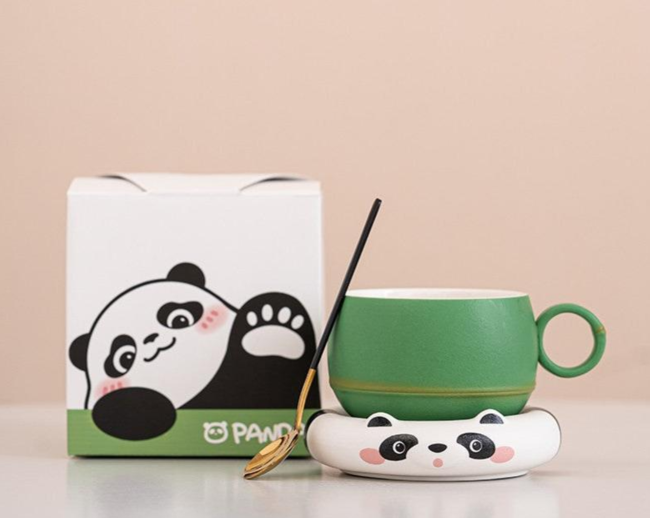 3 Piece Panda teacup